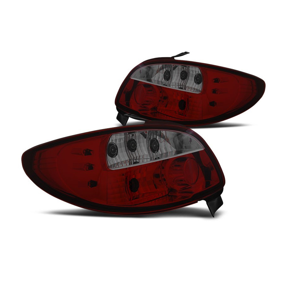 LAMPY TYLNE PEUGEOT 206 1998- RED SMOKE