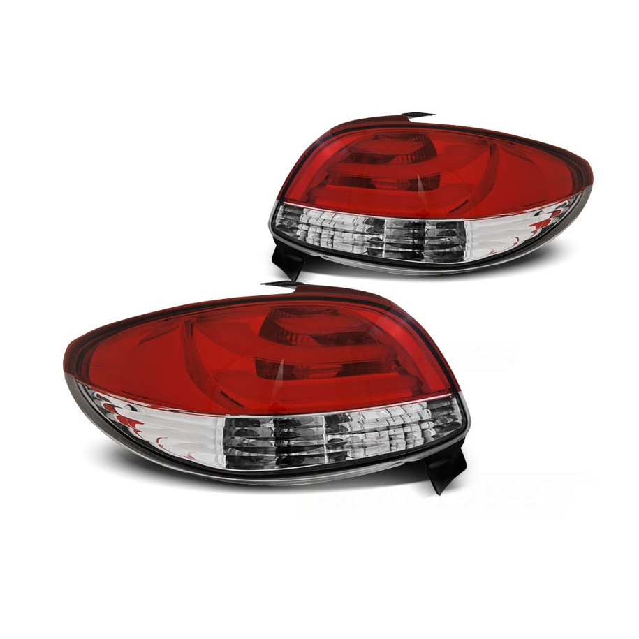 LAMPY DIODOWE PEUGEOT 206 1998- RED WHITE LED BAR