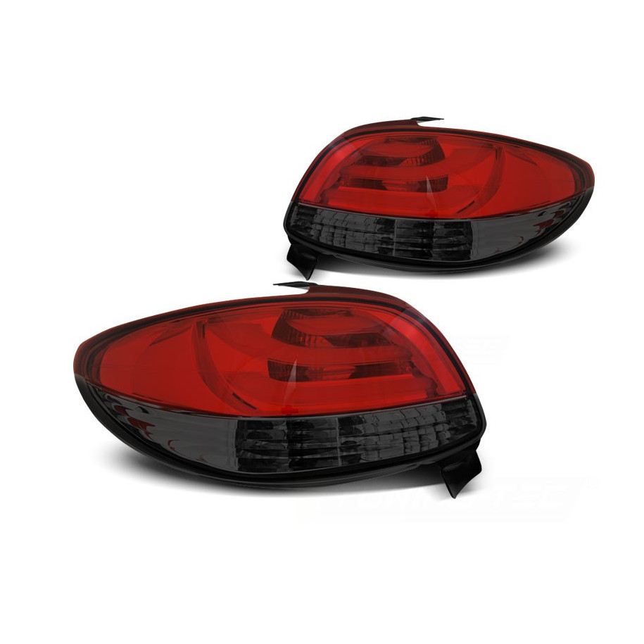 LAMPY DIODOWE PEUGEOT 206 1998- RED SMOKE LED BAR