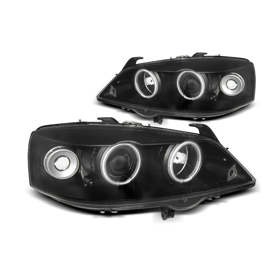 LAMPY OPEL ASTRA G 97-04 RINGI CCFL BLACK