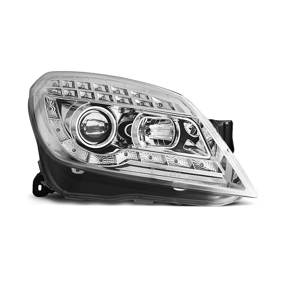 REFLETKORY OPEL ASTRA H DRL CHROM + MIGACZ LED