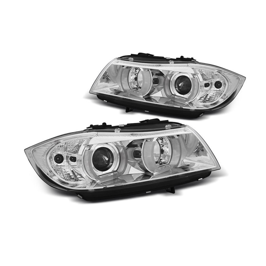 LAMPY REFLEKTORY BMW E90/91 2005-08 RING CHROME XENON