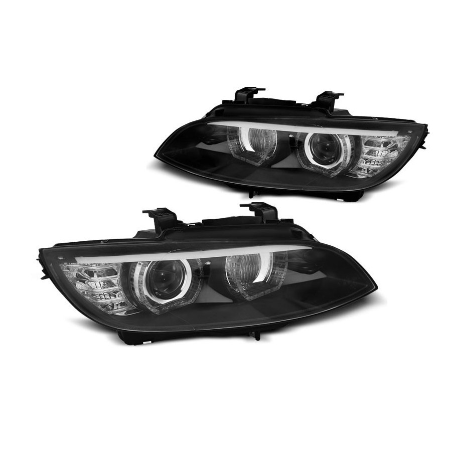 LAMPY REFLEKTORY BMW E92 2006-10 DRL RINGI 3D BLACK AFS XENON