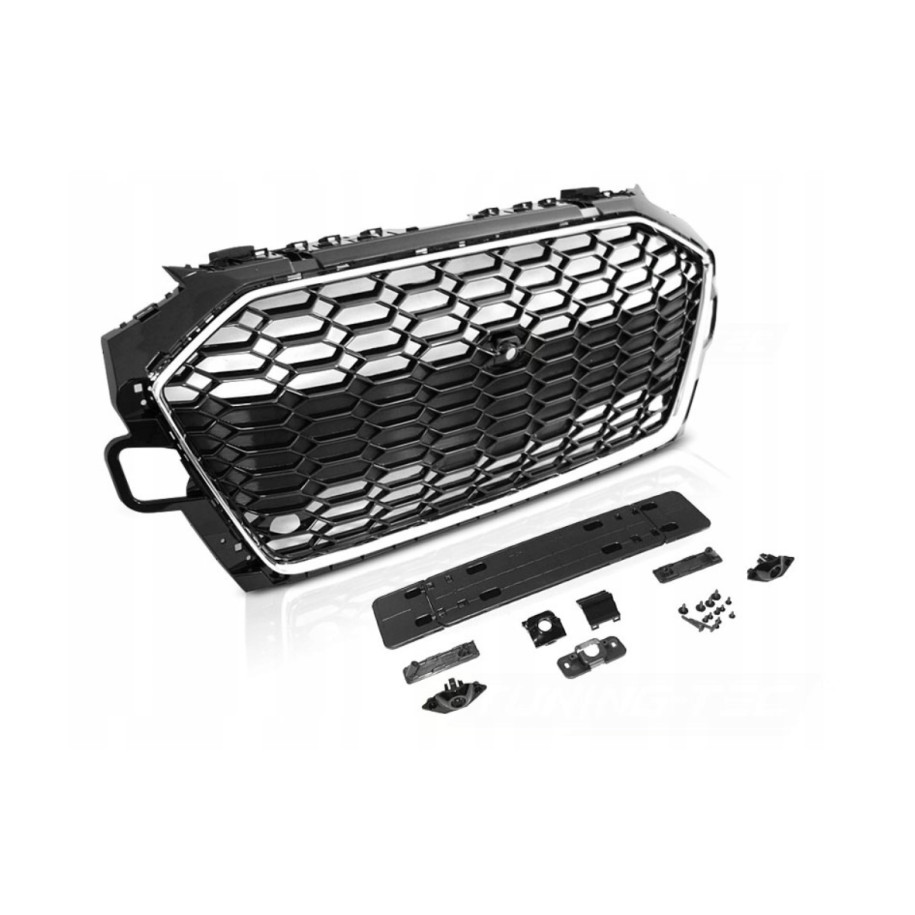 GRILL AUDI A4 B9 20- SPORT CHROME BLACK PDC