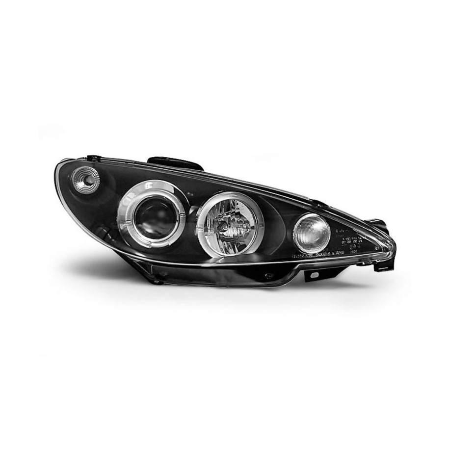 LAMPY REFLEKTORY PEUGEOT 206 2002-09 RINGI BLACK