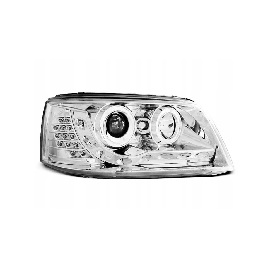 LAMPY REFLEKTORY VW T5 2003-2009 DAYLIGHT CHROM + MIGACZE LED