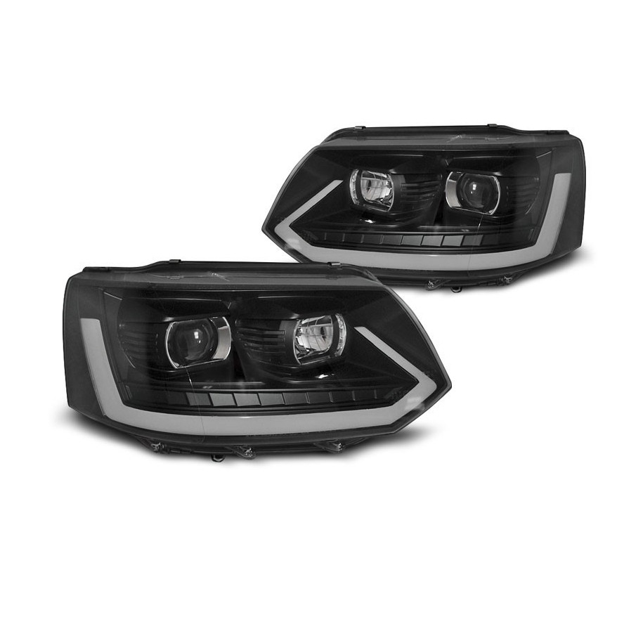 LAMPY REFLEKTORY VW T5 10-15 LED TUBE BLACK T6 LOOK DRL LIFT DTS