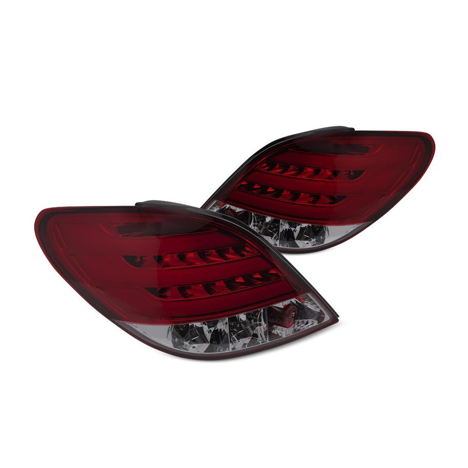 LAMPY TYLNE DIODOWE PEUGEOT 207 2006-09 RED SMOKE LED BAR