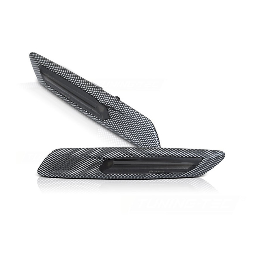 KIERUNKOWSKAZY BOCZNE BMW F10 F11 10-13 CARBON SMOKE SEQ LED