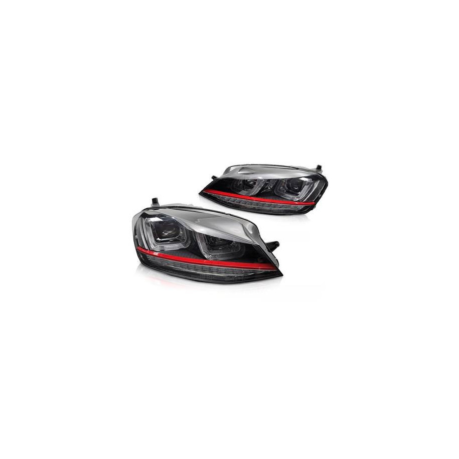 LAMPY REFLEKTORY VW GOLF 7 VII 12-17 RINGI LED BLACK DRL DTS