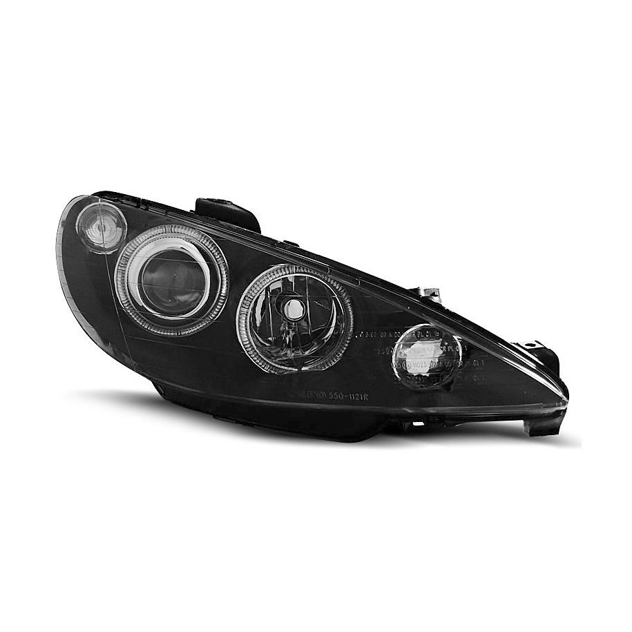 LAMPY REFLEKTORY PEUGEOT 206 2002- RINGI BLACK R/LHD