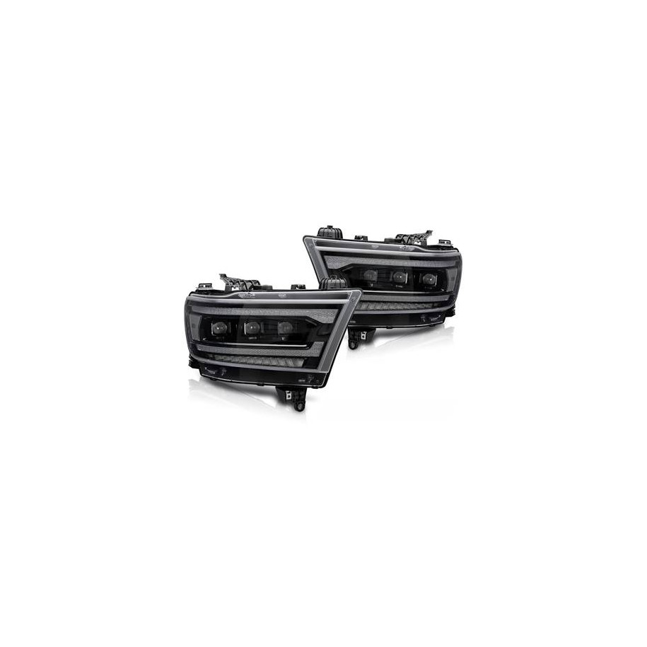 LAMPY REFLEKTORY DODGE RAM 1500 19 - 22 BLACK FULL LED DRL DTS - Części samochodowe Hansauto.pl