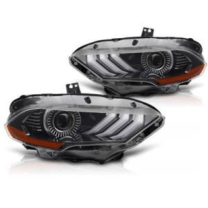 LAMPY REFLEKTORY FORD MUSTANG 18-21 FULL LED BLACK DRL DTS RGB - Części samochodowe Hansauto.pl