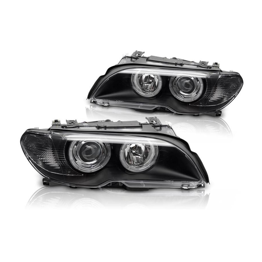 LAMPY REFLEKTORY BMW E46 COUPE / CABRIO 03-06 XENON RINGI CHROM R/LHD - Części samochodowe Hansauto.pl