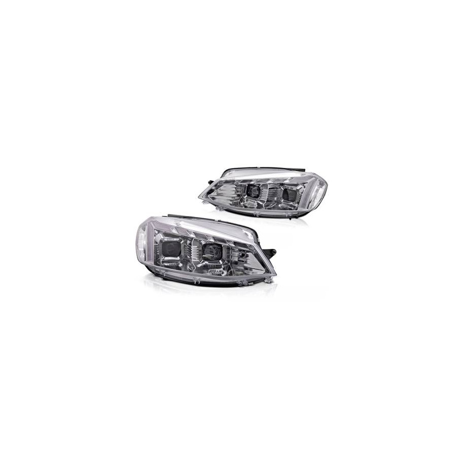 LAMPY REFLEKTORY VW GOLF 7 VII 17-19 LED CHROM DTS - Części samochodowe Hansauto.pl