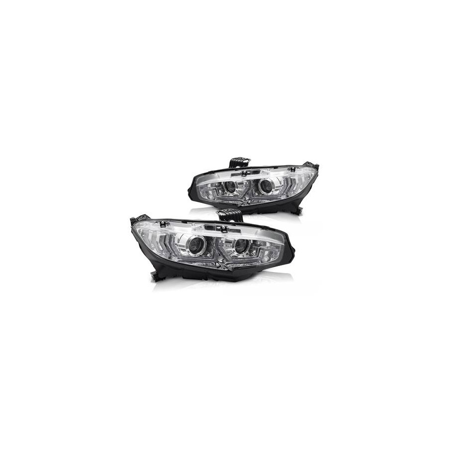 LAMPY PRZEDNIE REFLEKTORY HONDA CIVIC X 16-21 CHROM LED DRL DTS - Części samochodowe Hansauto.pl