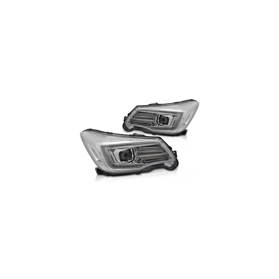 LAMPY REFLEKTORY SUBARU FORESTER IV 13-18 TUBE LED CHROM DRL DTS - Części samochodowe Hansauto.pl