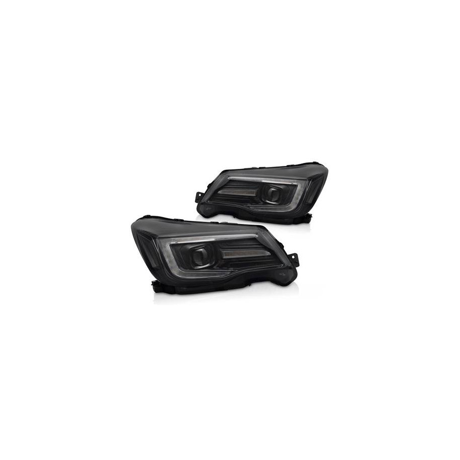 LAMPY PRZEDNIE REFLEKTORY SUBARU FORESTER IV 13-18 TUBE LED BLACK DRL DTS - Części samochodowe Hansauto.pl