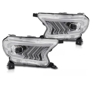 LAMPY REFLEKTORY FORD RANGER V 16-22 CHROM TUBE FULL LED DRL DTS - Części samochodowe Hansauto.pl