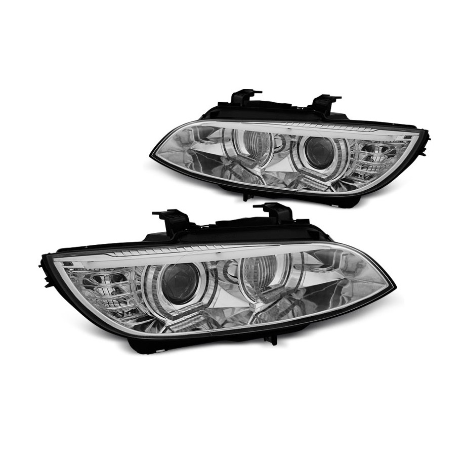 LAMPY BMW E92/E93 06-10 ANGEL EYES LED CHROME AFS - Części samochodowe Hansauto.pl